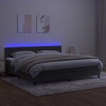 vidaXL Sommier à lattes de lit avec matelas LED Gris foncé 200x200 cm