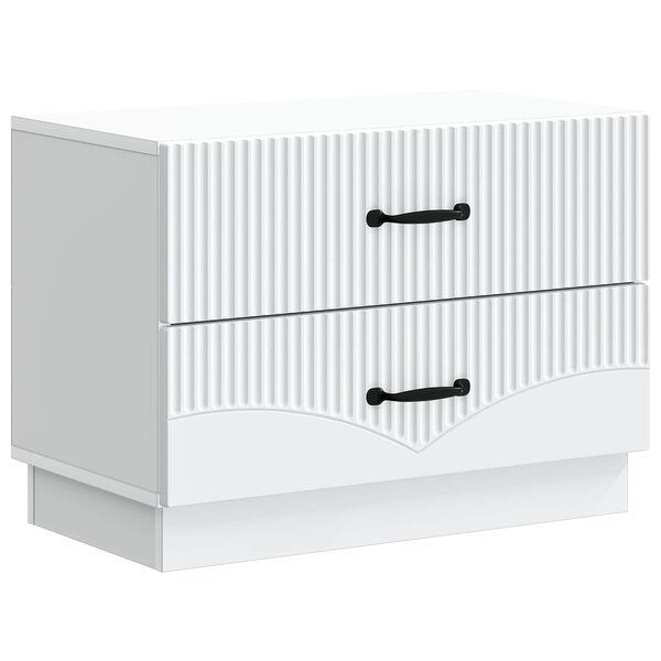 vidaXL Cabinet de chevet Blanc 62 x 34 5 x 44 5 cm Bois d'ingénierie