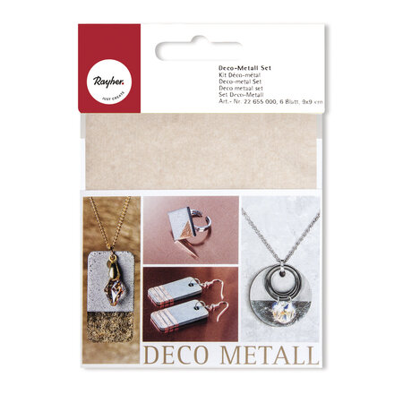 Kit Déco - métal  9x9cm  cuivre / or / argent 6 feuilles
