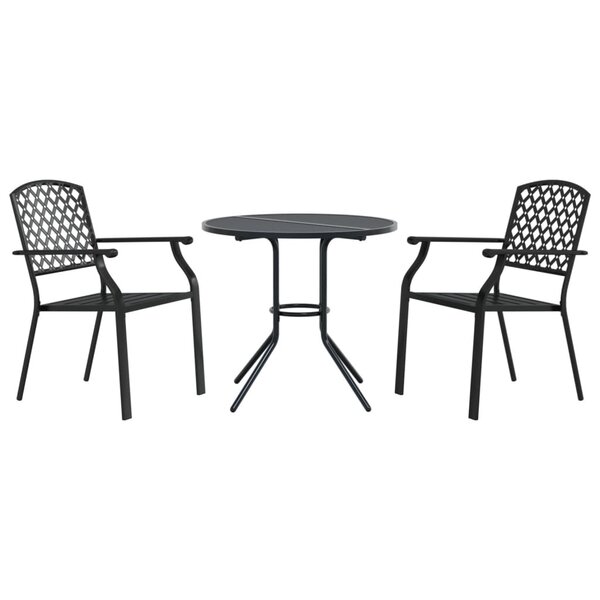 vidaXL Ensemble de chaises de jardin empilables 3 Pièces anthracite