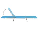 vidaXL Chaises longues pliables 2 Pièces Acier et tissu Bleu