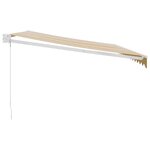 vidaXL Auvent rétractable jaune et blanc 4x3 m tissu et aluminium