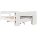 vidaXL Lit bibliothèque sans matelas blanc 135x190 cm bois pin massif