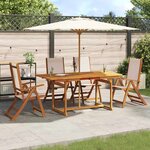 vidaXL Ensemble à manger de jardin 5Pièces bois d'acacia solide textilène