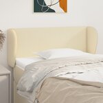 vidaXL Tête de lit avec oreilles Crème 103x23x78/88 cm Similicuir