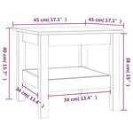 vidaXL Table basse Blanc 45x45x40 cm Bois massif de pin
