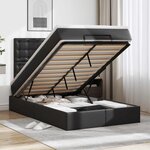vidaXL Cadre de lit ottoman avec matelas noir 120x190 cm similicuir