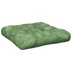 vidaXL Coussin de palette motif de feuilles 60x60x12 cm tissu