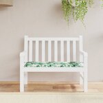 vidaXL Coussin de banc de jardin motif de feuilles 120x50x3 cm