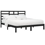 vidaXL Cadre de lit sans matelas noir bois massif 200x200 cm