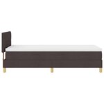 vidaXL Lit à ressorts avec matelas Marron foncé 90 x 190 cm tissu