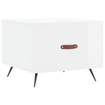 vidaXL Table basse blanc brillant 50x50x40 cm bois d'ingénierie