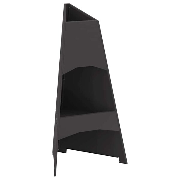 vidaXL Braise Noir 50 x 50 x 95 cm Acier laminé à froid
