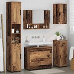 vidaXL Ensemble de mobilier de salle de bain 5 Pièces Bois ancien