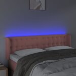 vidaXL Tête de lit à LED Rose 147x16x78/88 cm Velours