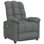 vidaXL Fauteuil de massage Gris foncé Tissu