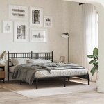 vidaXL Tête de lit de remplacement métal noir 160 cm