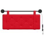 vidaXL Tête de lit suspendue Avec lumière LED Rouge Simili cuir
