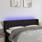 vidaXL Tête de lit à LED Noir 147x16x78/88 cm Tissu