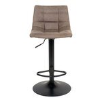 Chaise de bar en microfibre marron clair avec pieds noirs