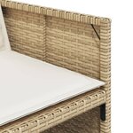vidaXL Chaises de jardin avec coussins lot de 4 beige résine tressée