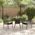 vidaXL Ensemble de salle à manger pour jardin 3 Pièces Marron Poly rotin
