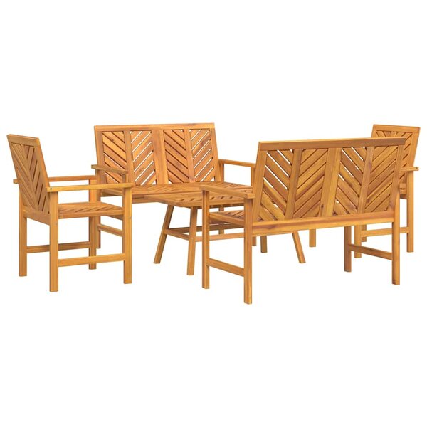 vidaXL Ensemble de salon de jardin Marron Bois d'acacia massif