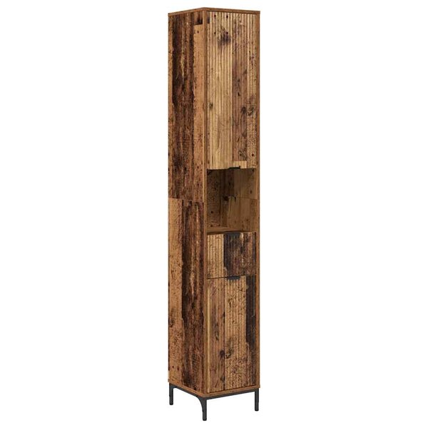 vidaXL Cabinet de salle de bain Bois Ancien 31 5 x 33 x 190 cm