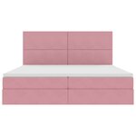vidaXL Lit avec rangement et LED avec LED Rose 200 x 200 cm Velours