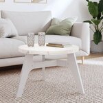 vidaXL Dessus de table rond blanc Ø60x3 cm bois de pin massif