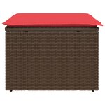 vidaXL Tabouret de jardin avec coussin Marron 55x55x37 cm Résine tressée