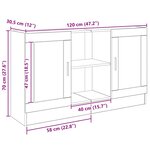 vidaXL Buffet chêne artisanal 120x30 5x70 cm bois d'ingénierie