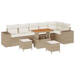 vidaXL Ensemble de canapé de jardin 9 Pièces Beige  Crème 90 x 55 x 71 cm