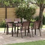 vidaXL Chaises empilables de jardin lot de 4 Marron Tissu textilène