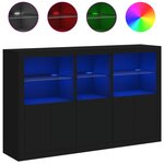 vidaXL Buffet avec lumières LED noir 162x37x100 cm