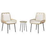 vidaXL Ensemble de salle à manger pour jardin 3 pc Marron et Crème