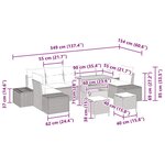 vidaXL Ensemble de canapé de jardin 10 Pièces Noir  Crème 90 x 55 x 71 cm