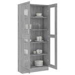 vidaXL Armoire à vitrine Sonoma gris 82 5x30 5x185cm Bois ingénierie