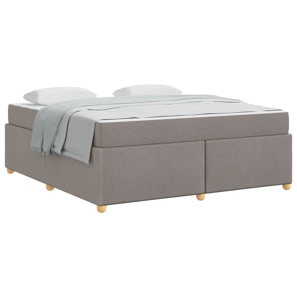 vidaXL Cadre de lit avec matelas Taupe 180 x 200 cm tissu