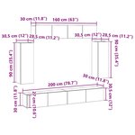 vidaXL Ensemble de meuble TV 6 pièces - Aspect bois ancien en bois reconstitué