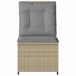vidaXL Canapé de jardin avec coussin Beige Poly rotin