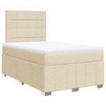 vidaXL Sommier à lattes de lit avec matelas crème 120x190 cm tissu