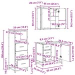 vidaXL Ensemble de mobilier de salle de bain 3 Pièces Chêne noir