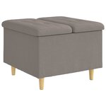 vidaXL Pouf de rangement avec coussin Taupe 60 x 60 x 45 cm tissu