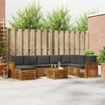 vidaXL Ensemble de canapés d'extérieur 9 Pièces Naturel et Anthracite