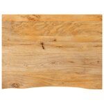 vidaXL Dessus de table à bord vivant 80x60x3 8 cm bois massif manguier