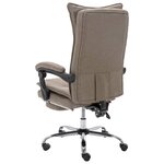 vidaXL Chaise de bureau de massage Taupe Tissu
