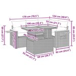 vidaXL Salon de jardin avec coussins 5 Pièces beige résine tressée acacia