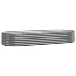 vidaXL Lit surélevé de jardin Acier galvanisé 249x100x36cm gris