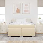 vidaXL Cadre de lit avec matelas Crème 160 x 200 cm tissu
